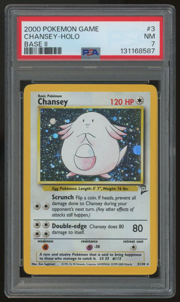 2000 Pokemon Chansey Base Set II Holo #3 PSA 7