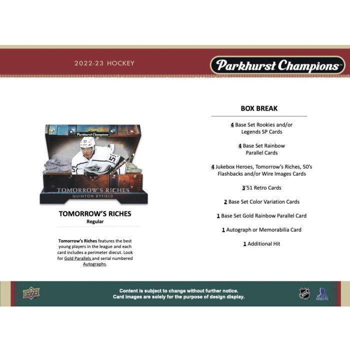 2022/23 Upper Deck Parkhurst Champions Hockey Hobby Case (12)