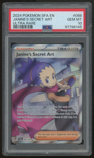2024 Pokemon Janine's Secret Art Shrouded Fable Ultra Rare #088 PSA 10