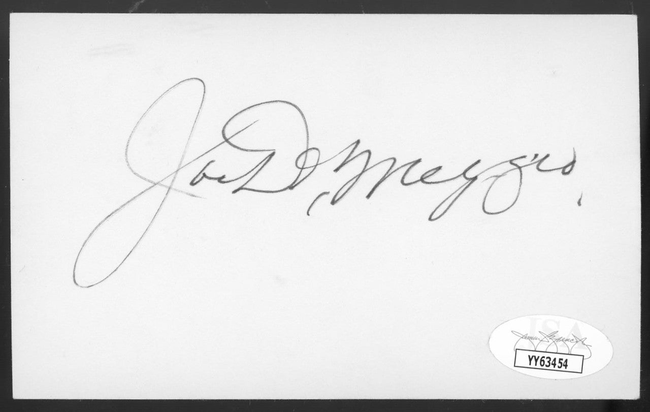 Joe DiMaggio Signed Autographed Index Card JSA YY63454