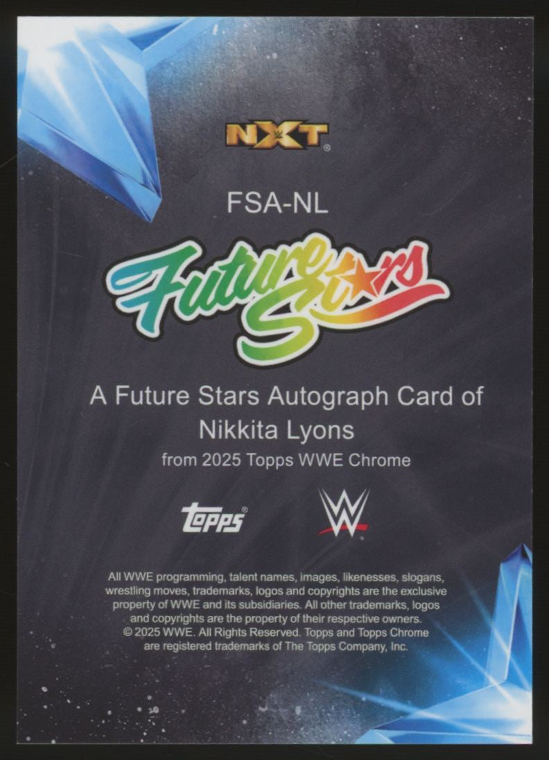 2025 Topps Chrome WWE Nikkita Lyons Future Stars Auto #FSA-NL