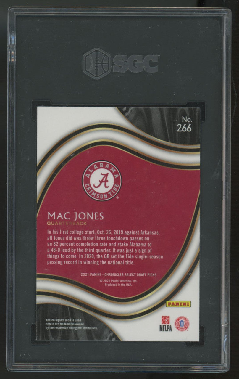 2021 Panini Chronicles Select Draft Mac Jones RC #266 SGC 10
