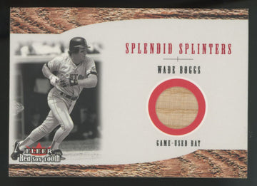 2001 Fleer Red Sox 100th Wade Boggs Splendid Splinters Bat Relic