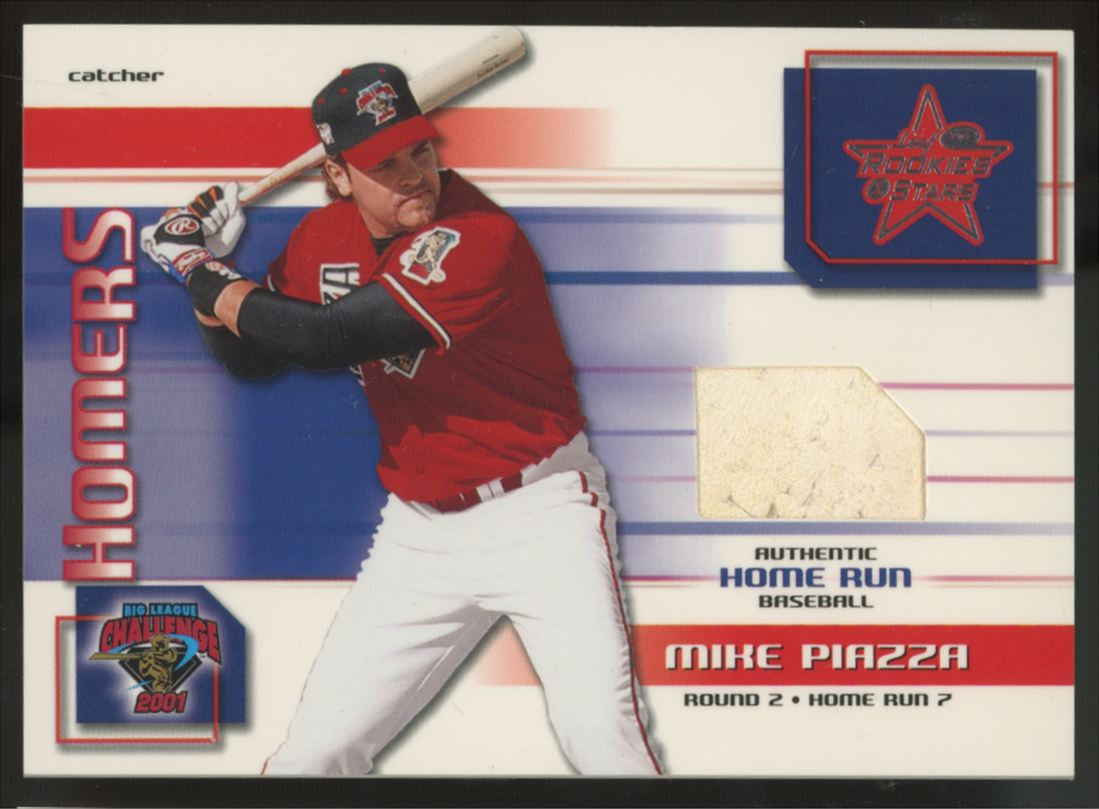2002 Leaf Rookies & Stars Mike Piazza Homers Ball Relic /25 #H-29