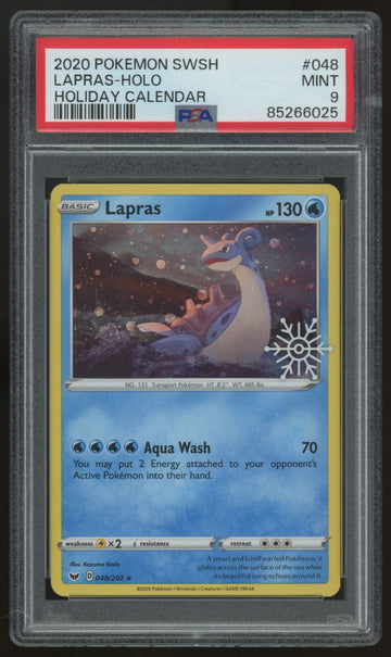 2020 Pokemon Lapras Holiday Calendar Holo #048 PSA 9