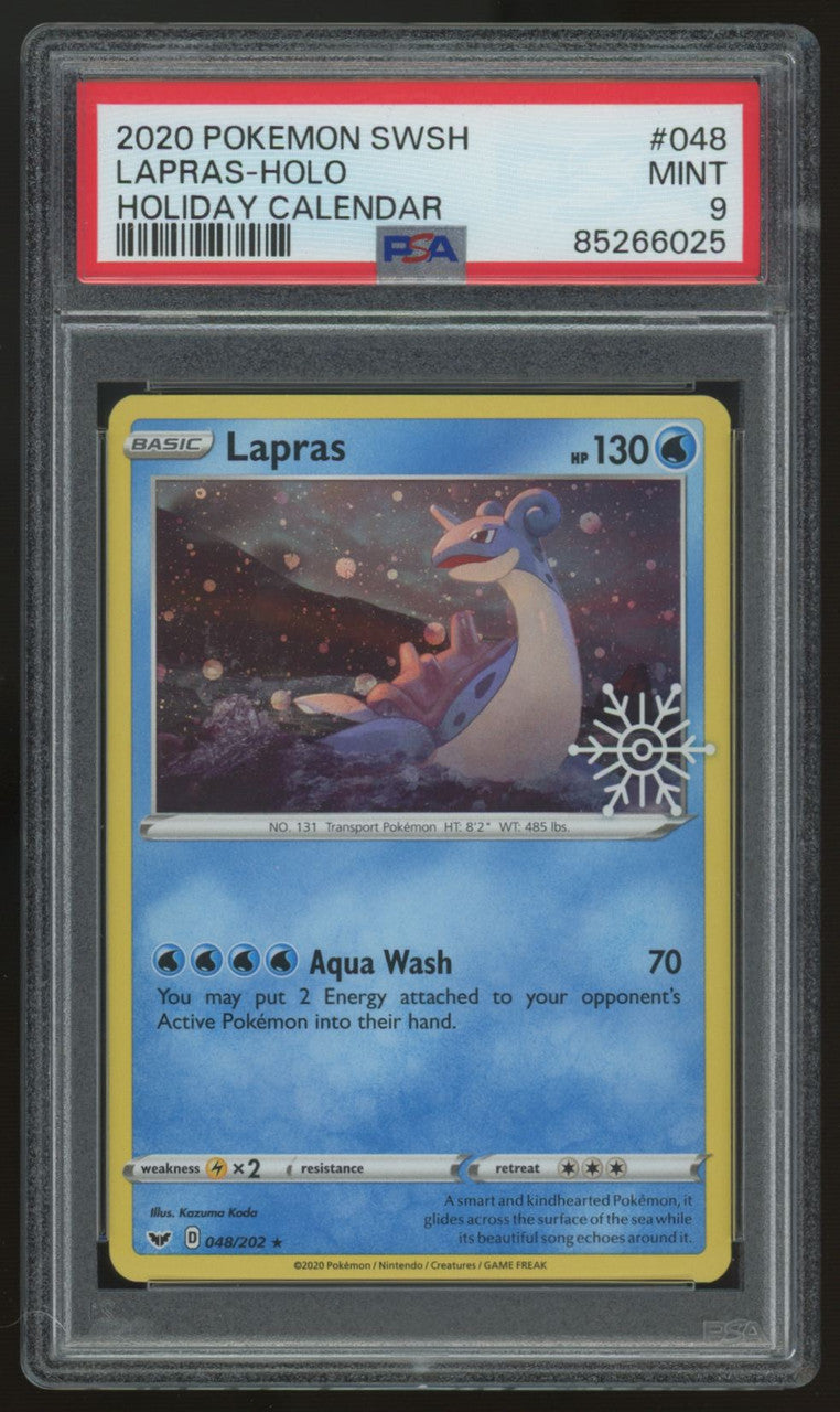 2020 Pokemon Lapras Holiday Calendar Holo #048 PSA 9