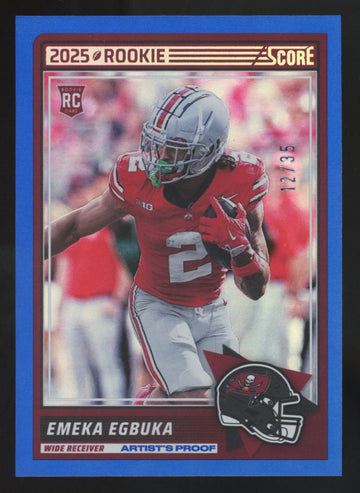 2025 Panini Score Emeka Egbuka RC Blue Artist's Proof /35 #2