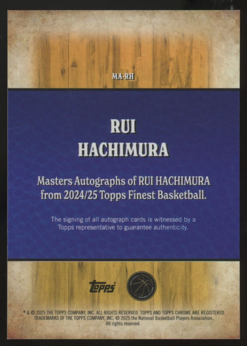 2024-25 Topps Finest Rui Hachimura Masters Auto Black /25 #MA-RH