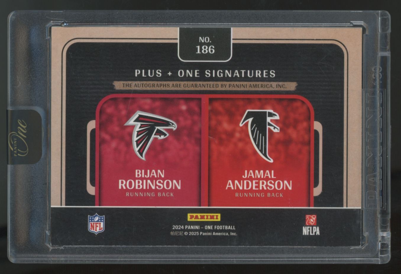 2024 Panini One Bijan Robinson/Jamal Anderson Red Plus One Dual Auto /25 #186