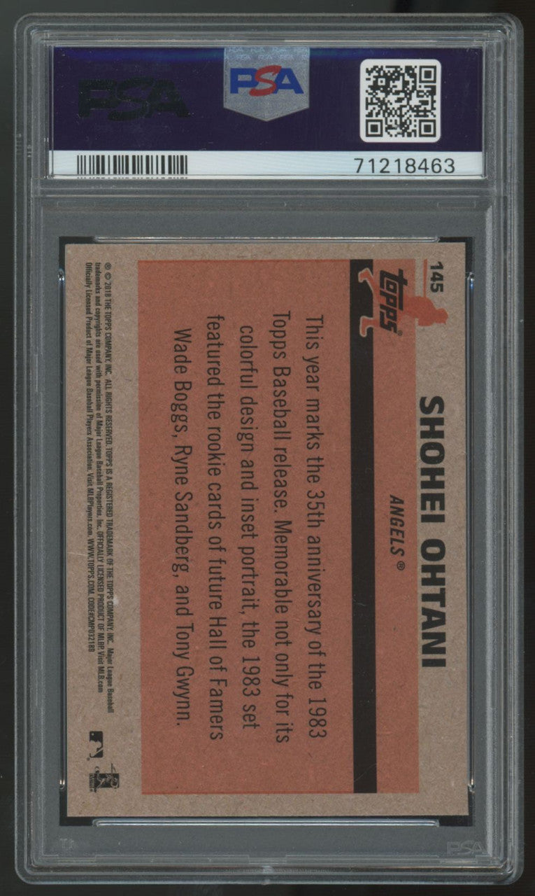 2018 Topps Silver Pack Shohei Ohtani RC 1983 Chrome Promo #145 PSA 10