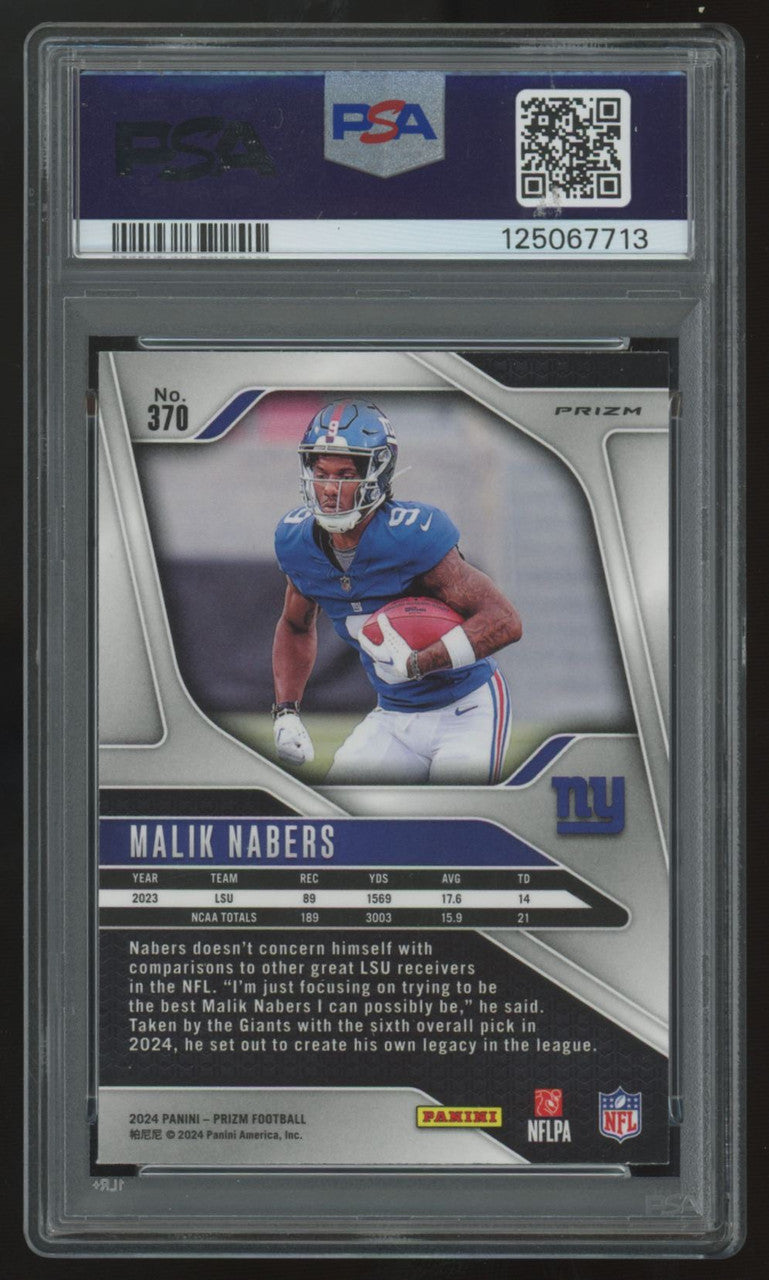 2024 Panini Prizm Malik Nabers RC Silver #370 PSA 9
