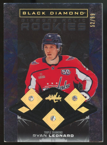 2025-26 UD Black Diamond Ryan Leonard RC Triple Diamond Relic /99 #BDR-RL