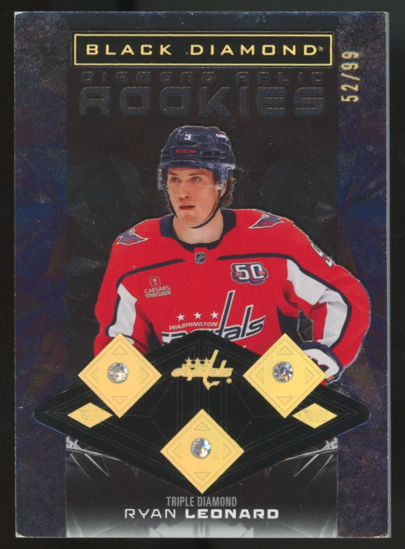 2025-26 UD Black Diamond Ryan Leonard RC Triple Diamond Relic /99 #BDR-RL