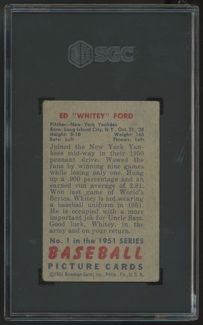 1951 Bowman Whitey Ford RC #1 SGC 1