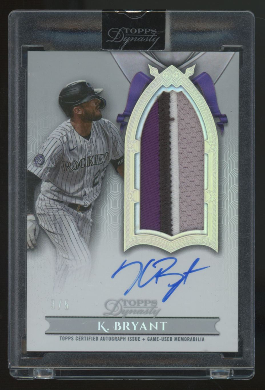 2024 Topps Dynasty Kris Bryant Vertical Silver Patch Auto /5 #DAPB-KB2