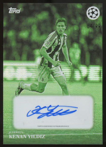 2025-26 Topps Simplicidad UEFA Club Competitions Soccer Kenan Yildiz Auto /99