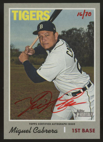 2019 Topps Heritage Miguel Cabrera Real One Auto /70 #ROA-MCA