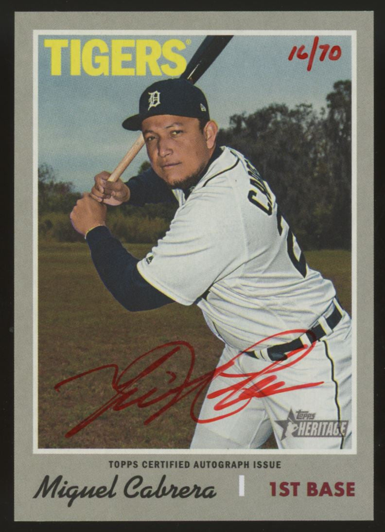 2019 Topps Heritage Miguel Cabrera Real One Auto /70 #ROA-MCA