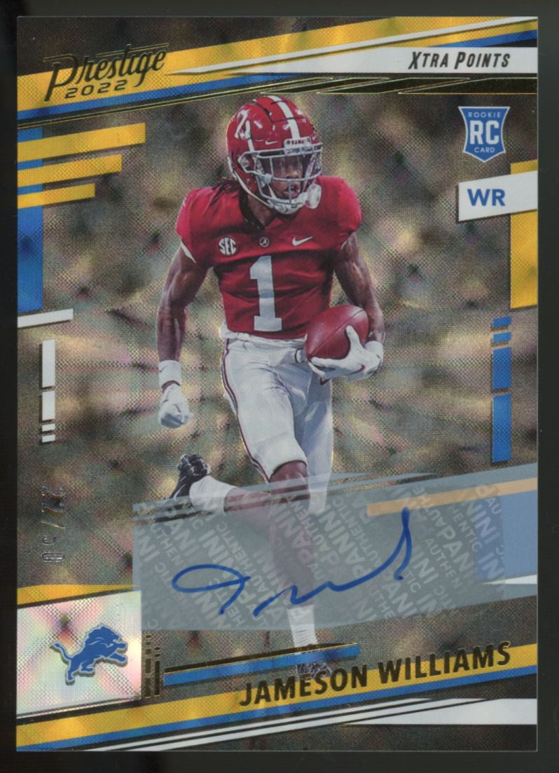2022 Prestige Jameson Williams RC Xtra Points Gold Auto /50 #307