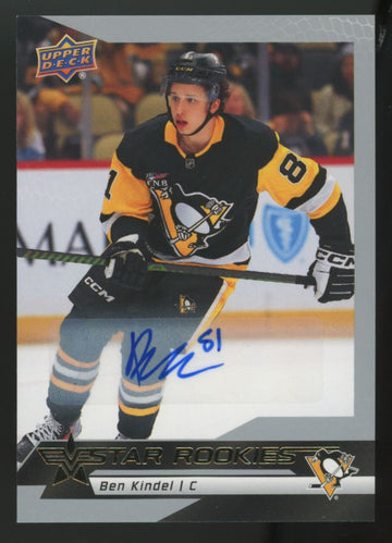 2025-26 UD NHL Star Rookies Box Set Ben Kindel RC Star Rookies Auto #2