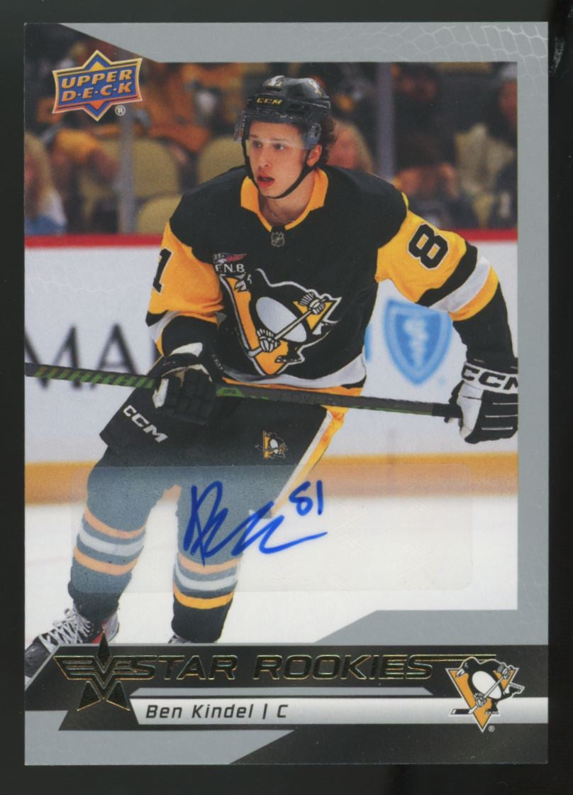 2025-26 UD NHL Star Rookies Box Set Ben Kindel RC Star Rookies Auto #2