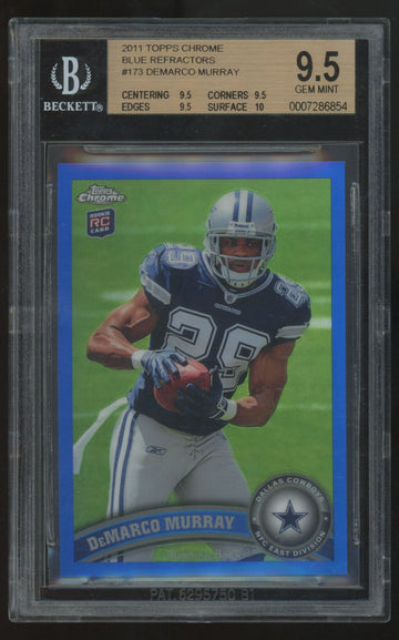2011 Topps Chrome DeMarco Murray RC Blue Refractor /199 #173 BGS 9.5