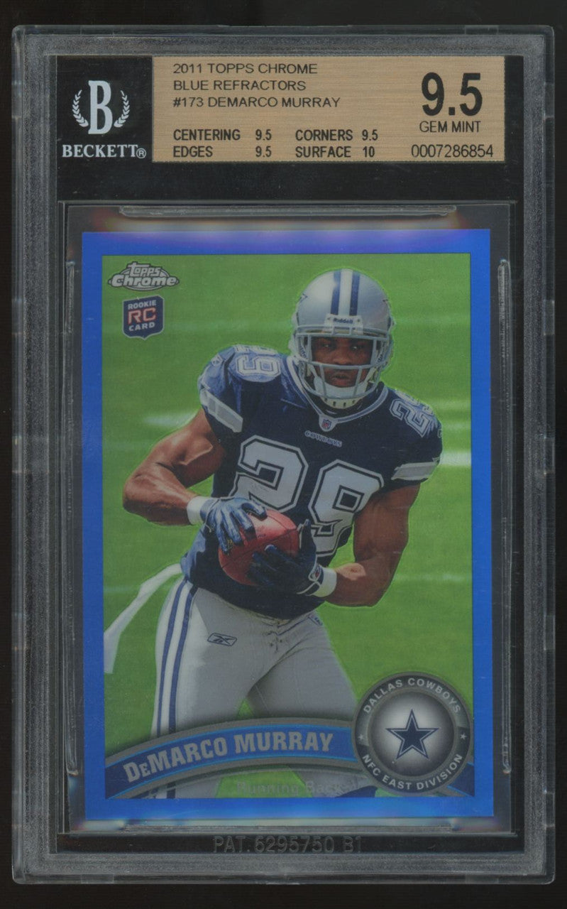 2011 Topps Chrome DeMarco Murray RC Blue Refractor /199 #173 BGS 9.5