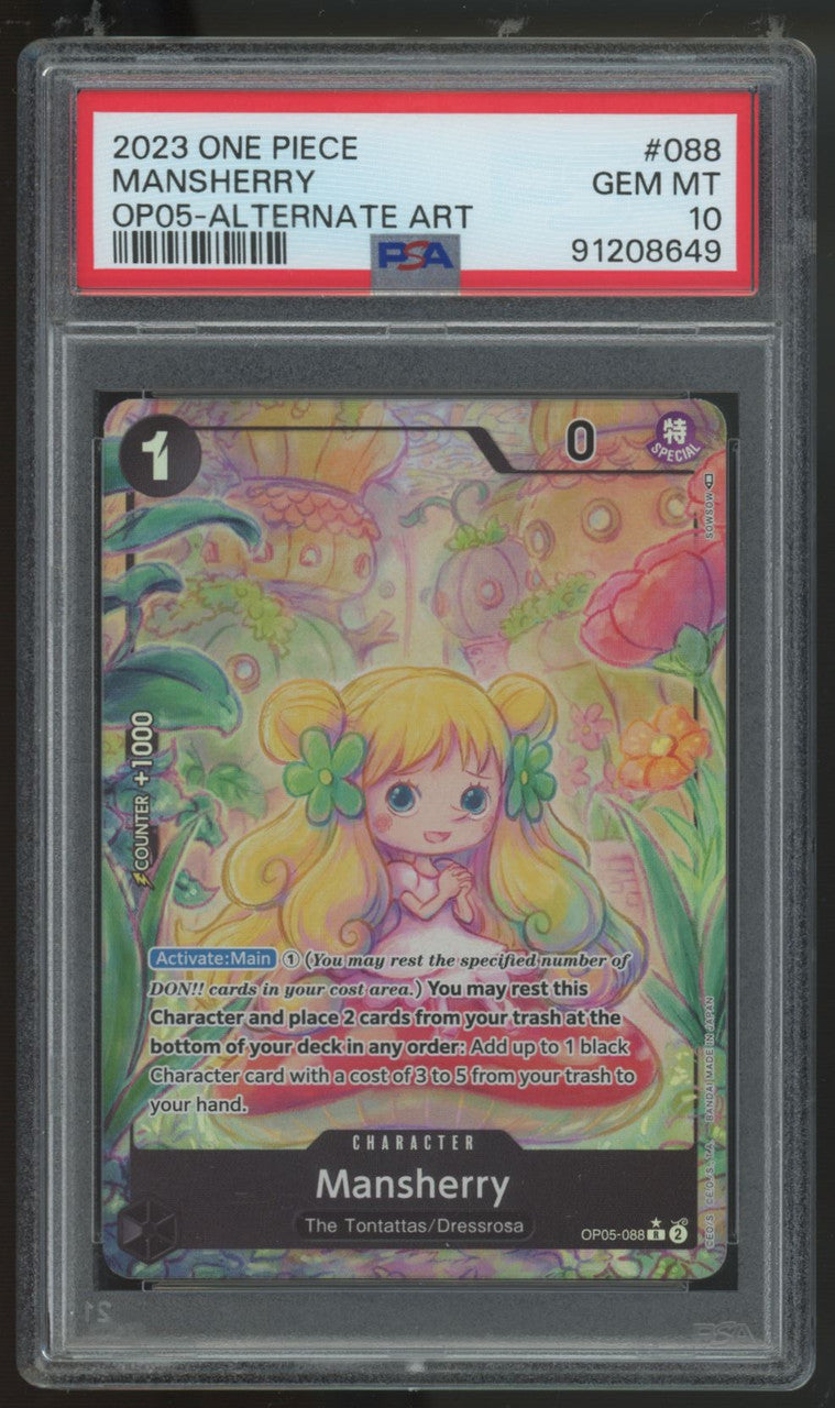 2023 One Piece Mansherry OP05 Alt Art #088 PSA 10