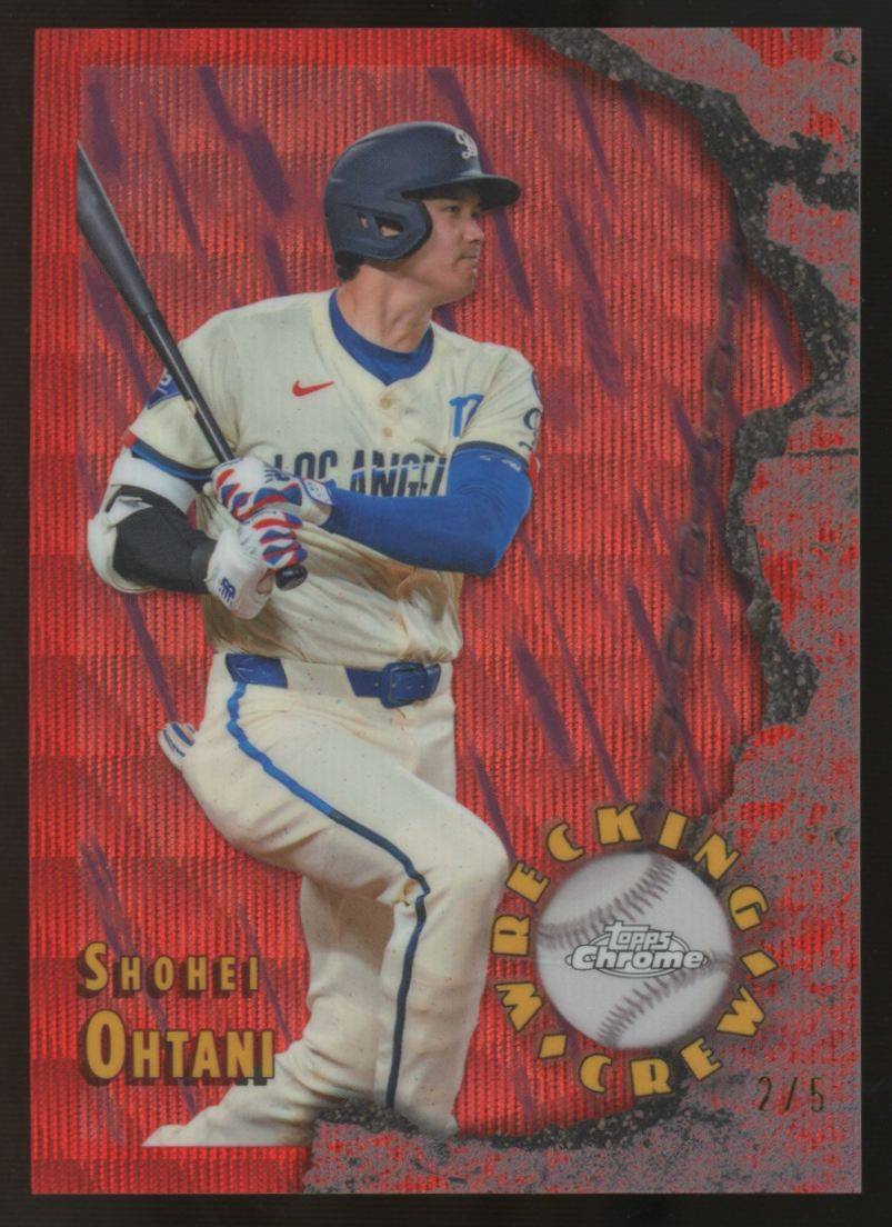 2026 Topps Chrome Shohei Ohtani Wrecking Crew Red Wave Refractor /5 #WC-2
