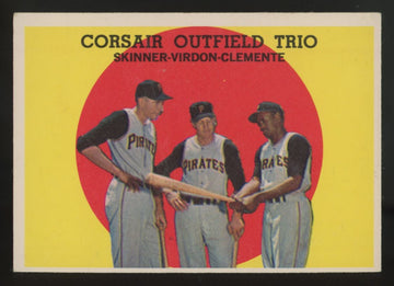 1959 Topps Roberto Clemente/Bill Virdon/Bob Skinner Corsair Outfield Trio VG/EX