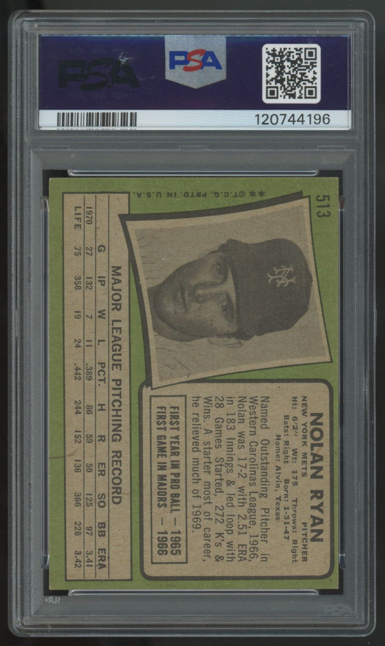 1971 Topps Nolan Ryan #513 PSA 5 *196