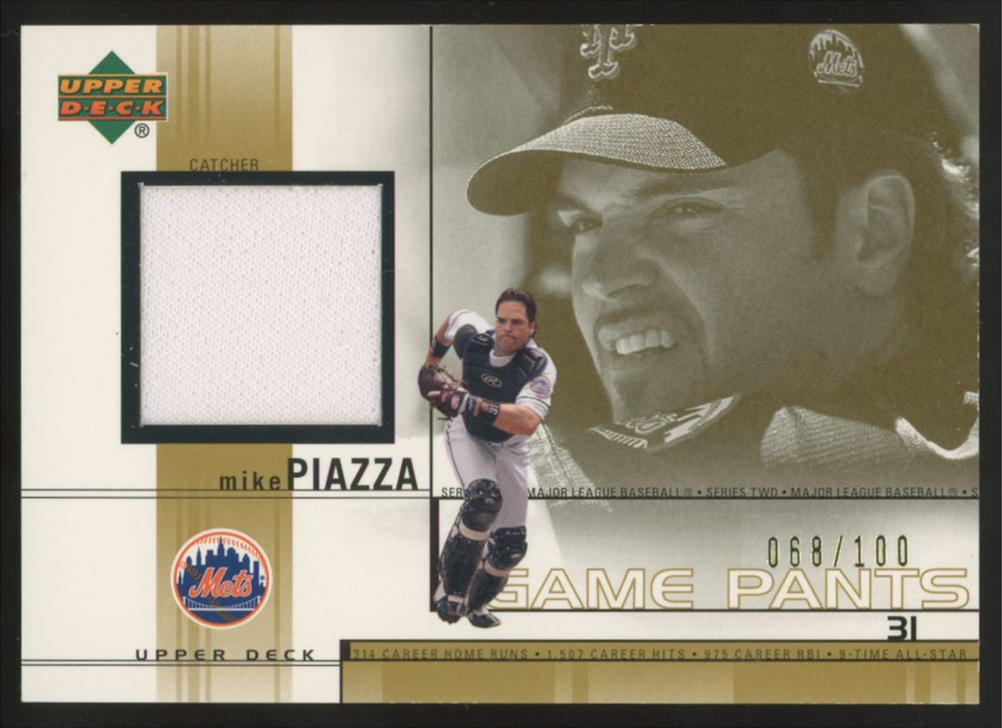 2002 Upper Deck Series Two Mike Piazza Gold Game Pants Patch /100 #MP
