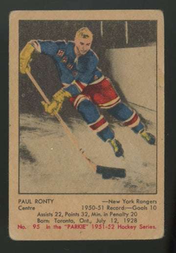 1951-52 Parkhurst Paul Ronty RC #95 VG