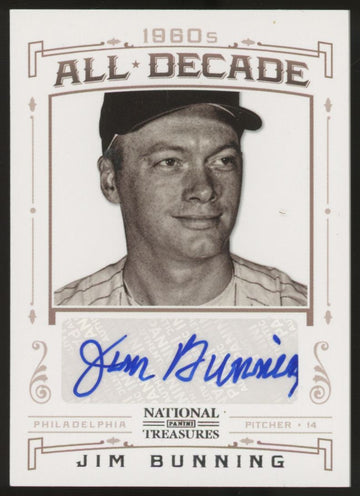 2012 National Treasures Jim Bunning 1960s All-Decade Auto /25 #4