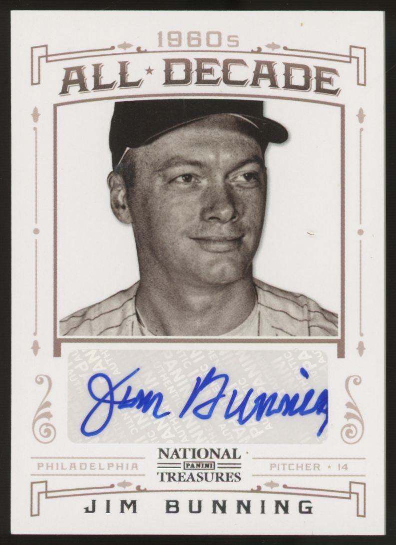 2012 National Treasures Jim Bunning 1960s All-Decade Auto /25 #4