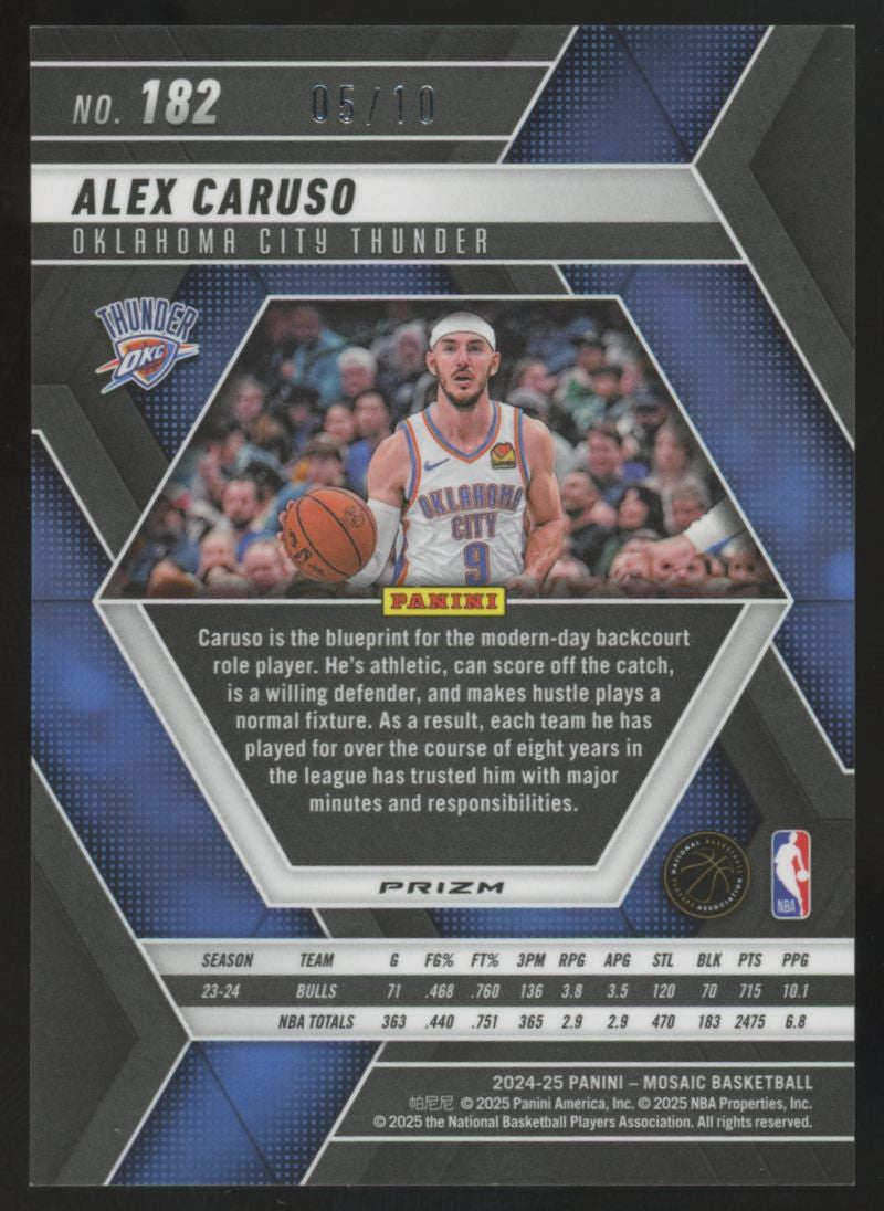 2024-25 Panini Mosaic Alex Caruso Pink Fluorescent /10 #182