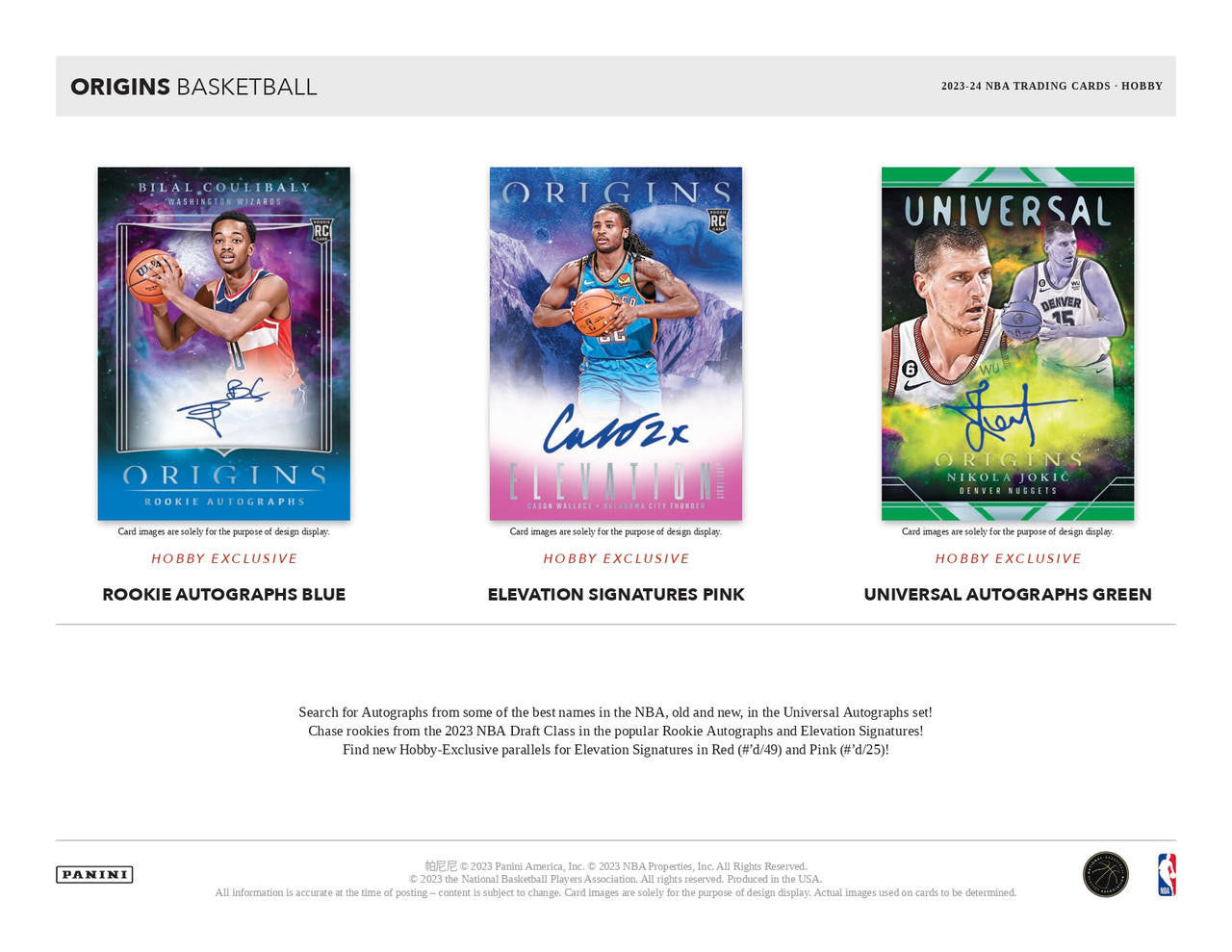 2023/24 Panini Origins Basketball Hobby Box