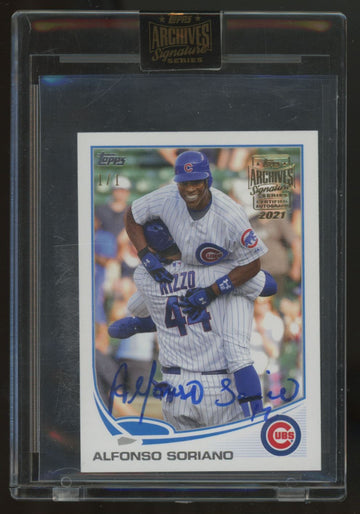 2021 Topps Archives Signature Series Alfonso Soriano Retired 2013 Auto 1/1 #584