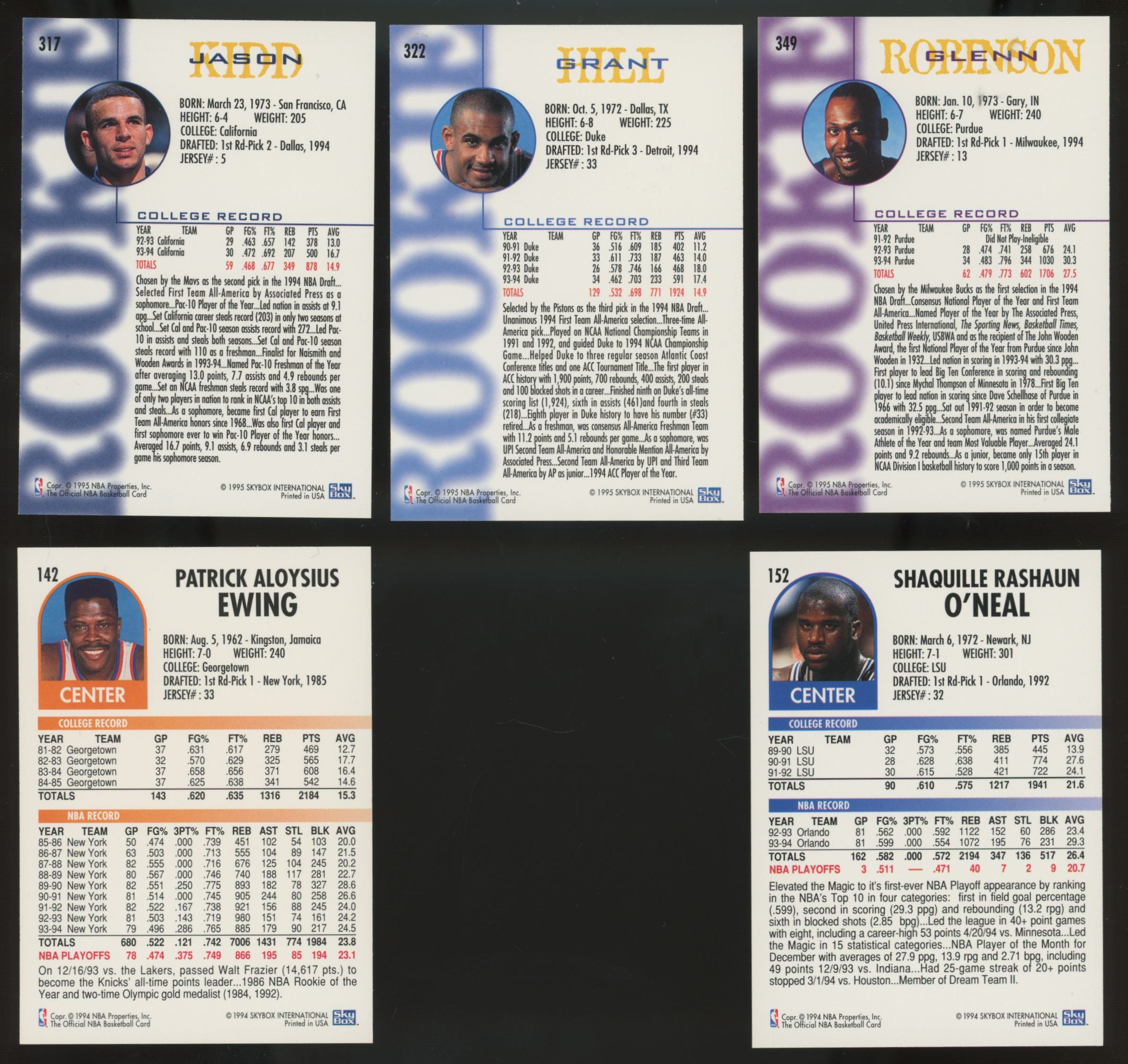 1994-95 Hoops Series 1 and 2 Complete Basketball Sets