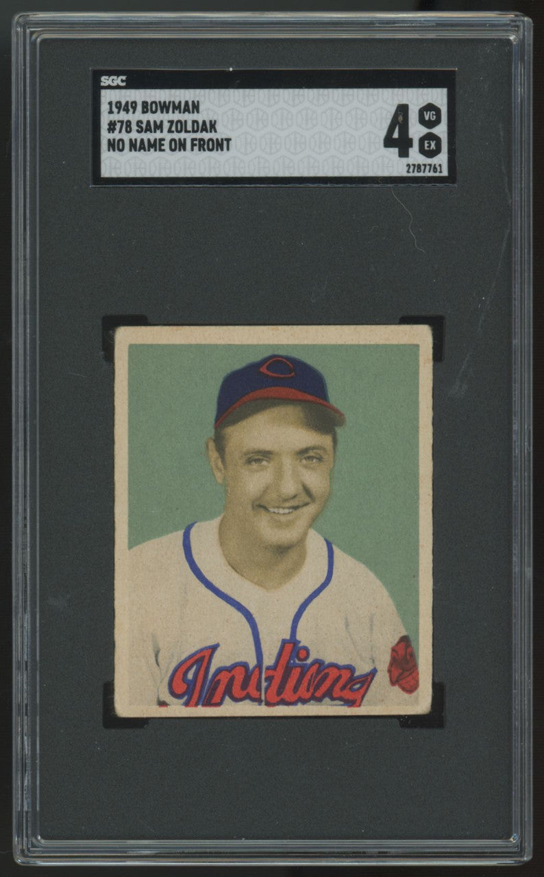 1949 Bowman Sam Zoldak No Name On Front #78 SGC 4