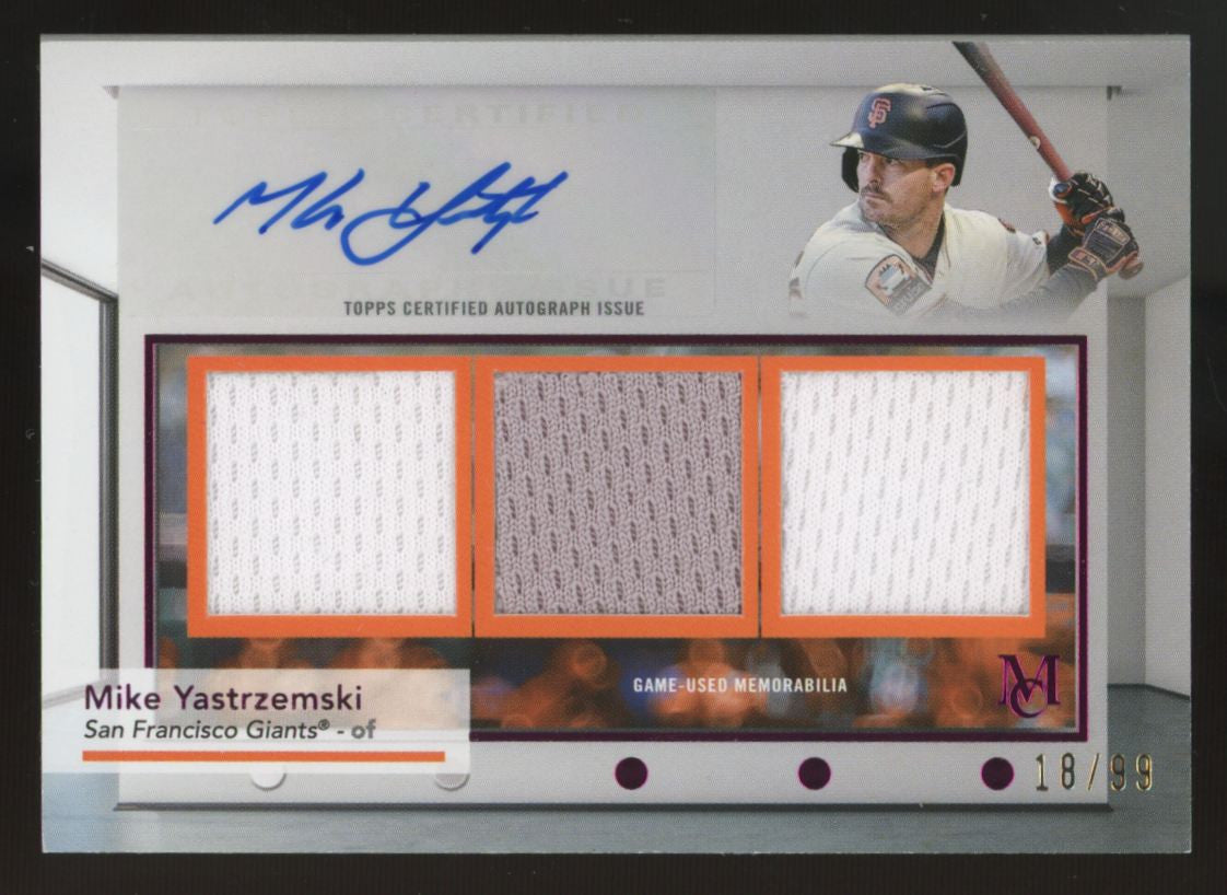 2024 Museum Collection Mike Yastrzemski Pink Triple Patch Auto /99 #SWTRA-MY