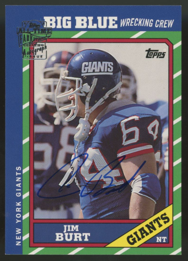 2004 Topps All-Time Fan Favorite Jim Burt Big Blue Wrecking Crew Auto