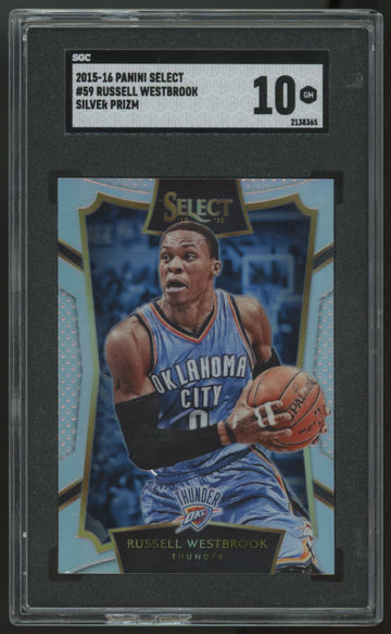 2015-16 Select Russell Westbrook Silver Prizm #59 SGC 10