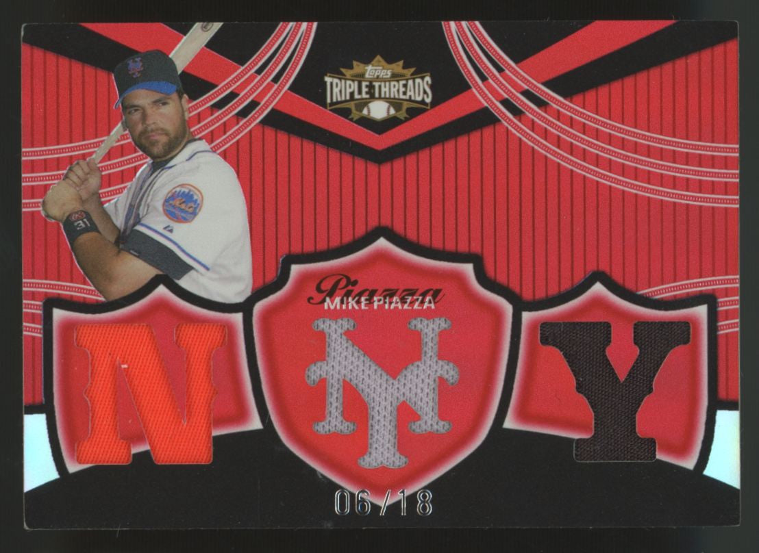 2006 Topps Triple Threads Mike Piazza Triple Patch /18 #TTR-164
