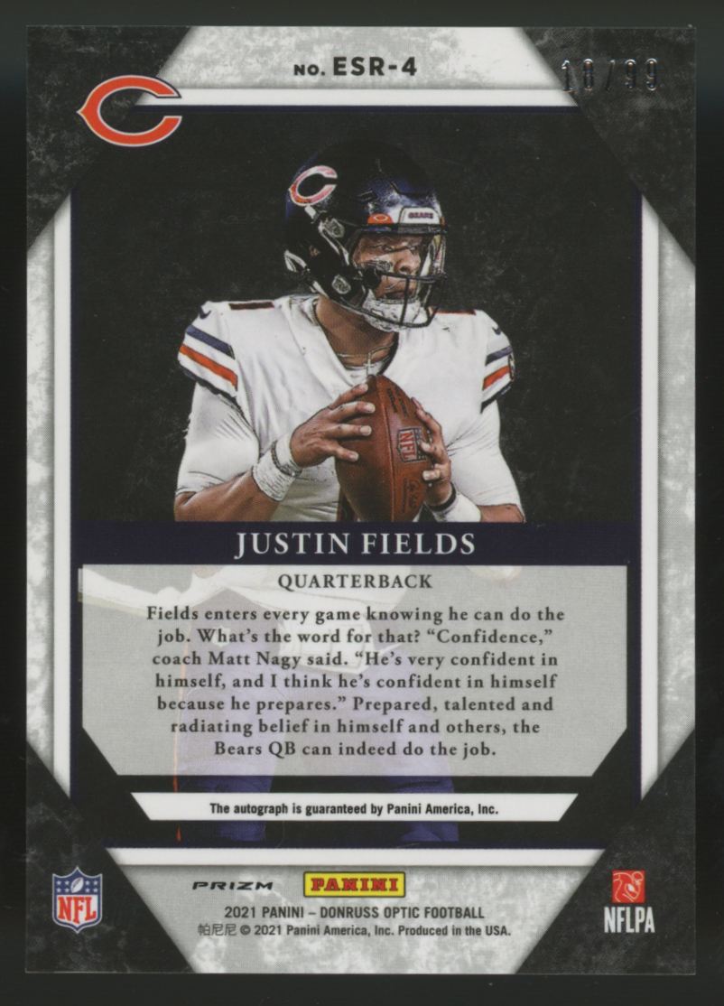 2021 Donruss Optic Justin Fields RC Elite Series Rookies Auto /99 #ESR-4 "A"