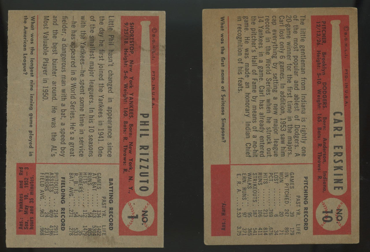 1954 Bowman Baseball Near Complete Set (188/224) EX-NM