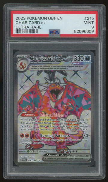 2023 Pokemon Charizard ex Obsidian Flames Ultra Rare #215 PSA 9