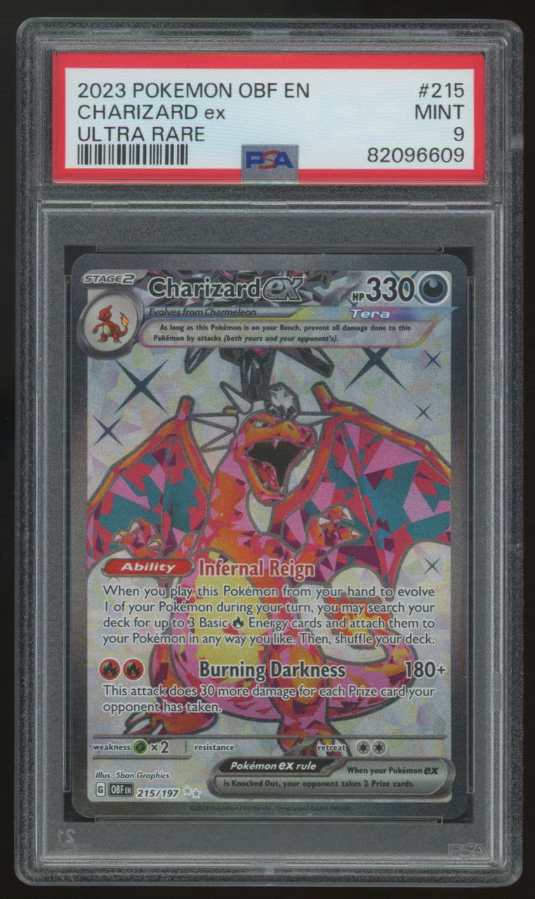 2023 Pokemon Charizard ex Obsidian Flames Ultra Rare #215 PSA 9