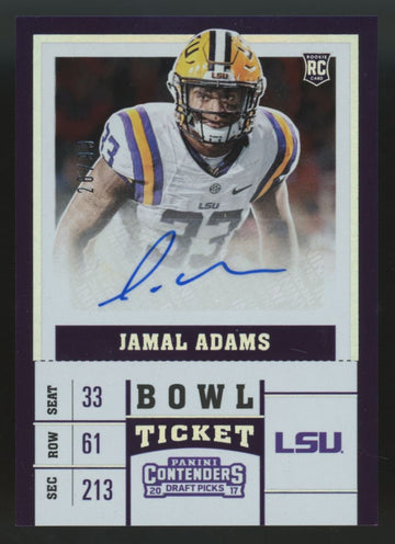 2017 Panini Contenders Draft Jamal Adams RC Bowl Ticket Auto /99 #181