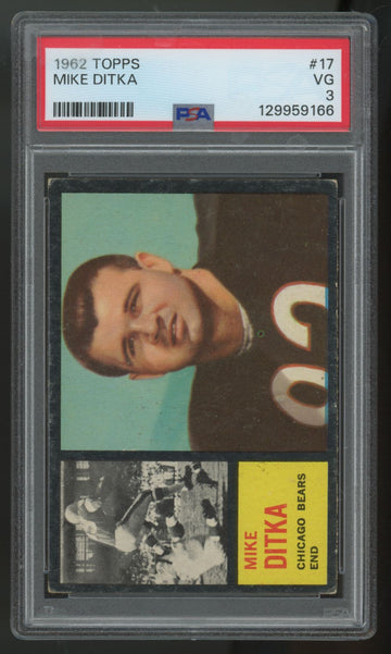 1962 Topps Mike Ditka RC #17 PSA 3
